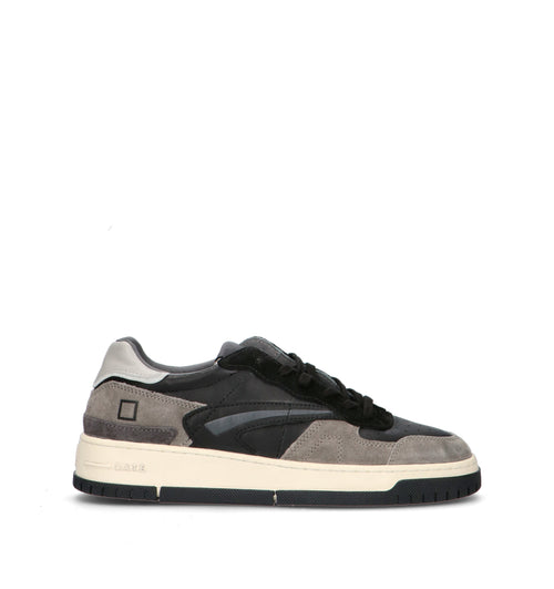 D.A.T.E. Sneaker uomo nera/grigia in pelle