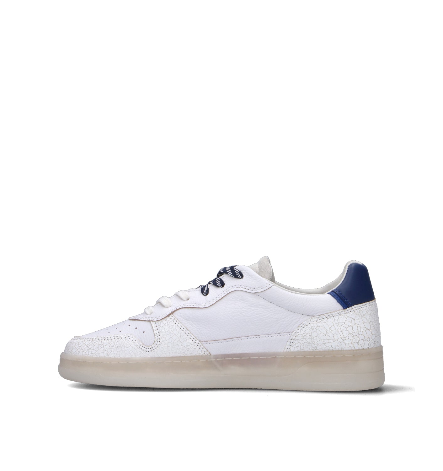 D.A.T.E. Sneaker uomo bianca/blu in pelle