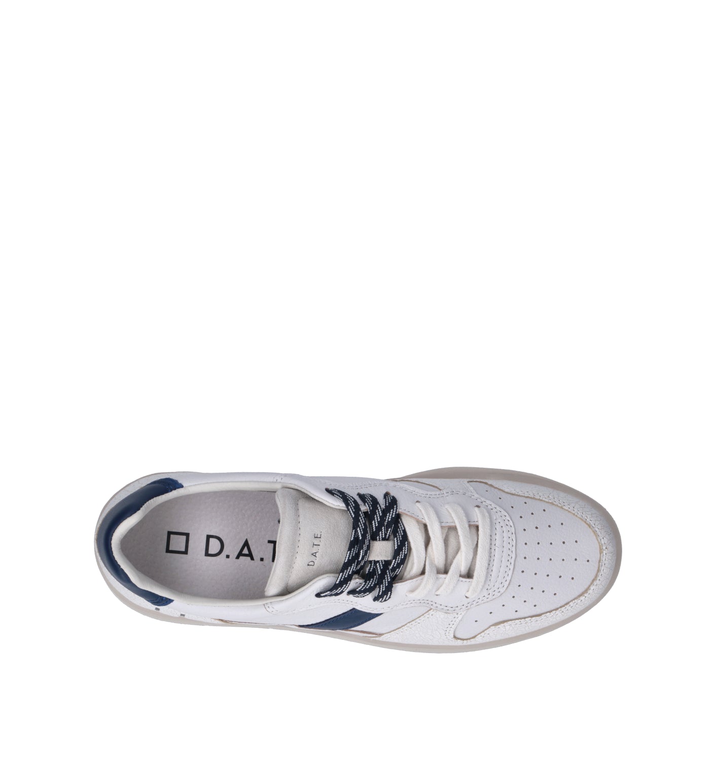 D.A.T.E. Sneaker uomo bianca/blu in pelle