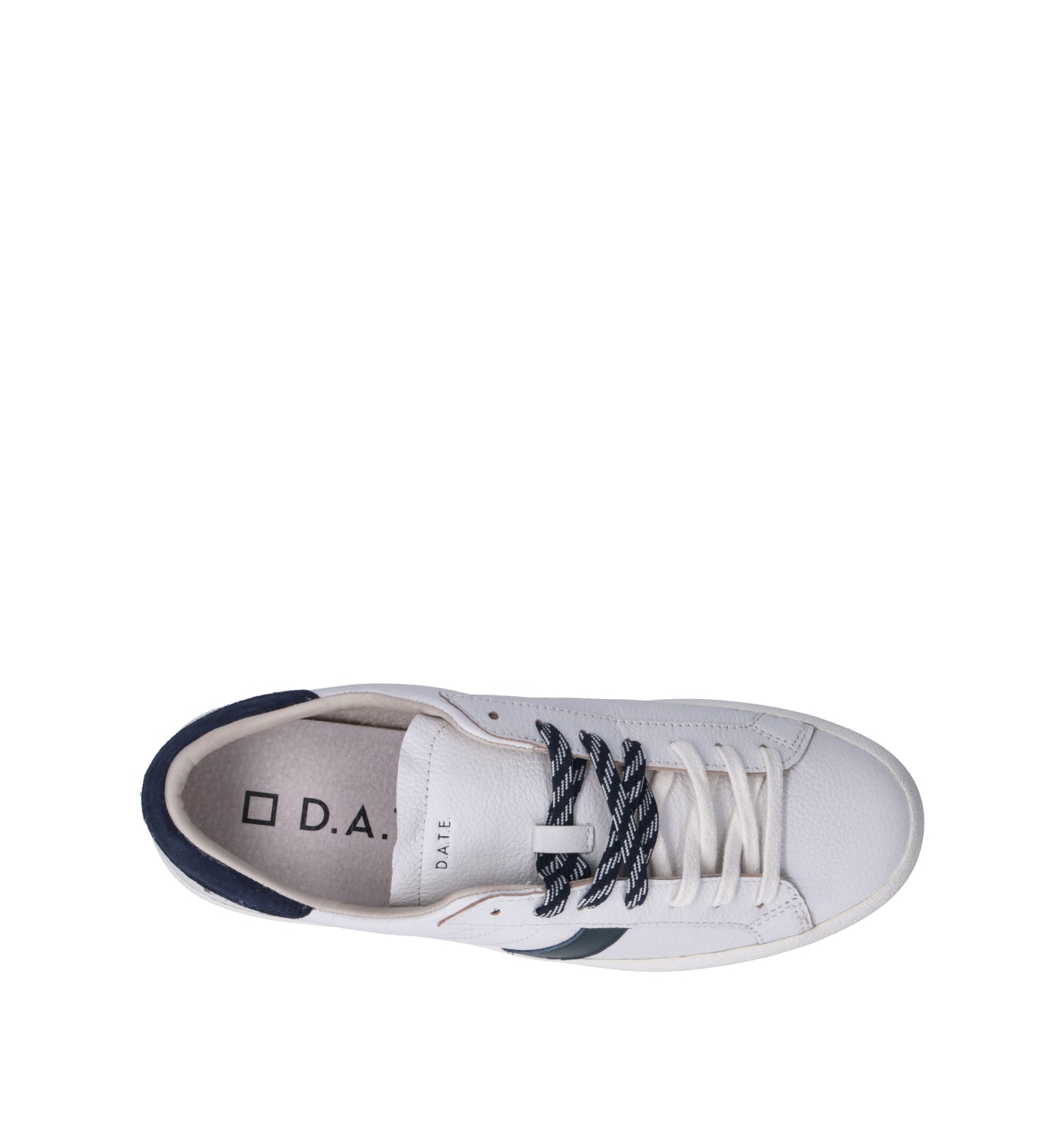 D.A.T.E. Sneaker uomo bianca/blu in pelle