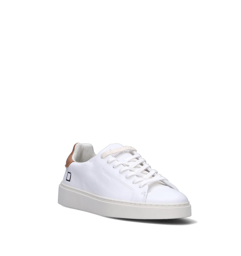 D.A.T.E. Sneaker uomo bianca/cuoio in pelle
