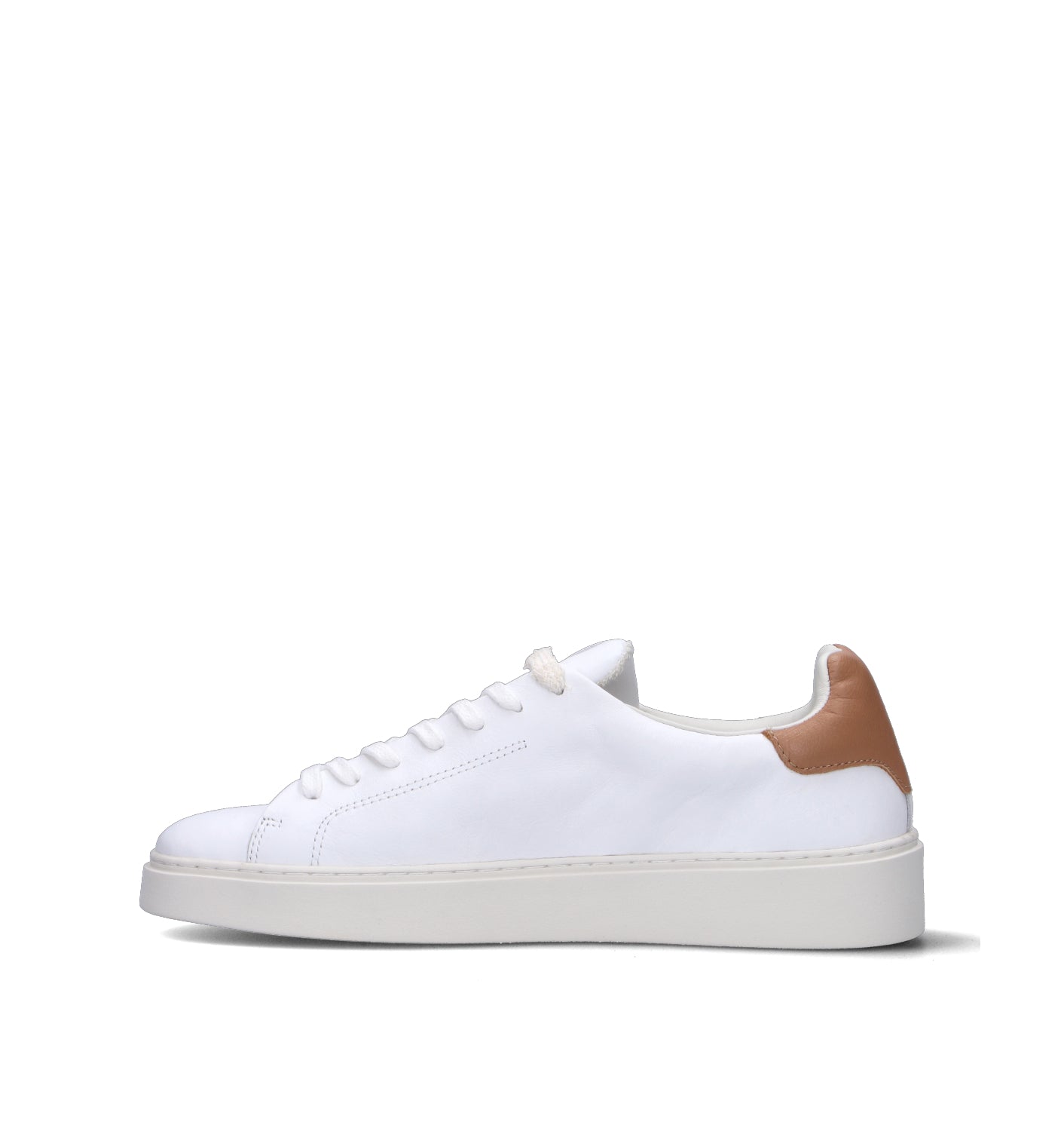 D.A.T.E. Sneaker uomo bianca/cuoio in pelle