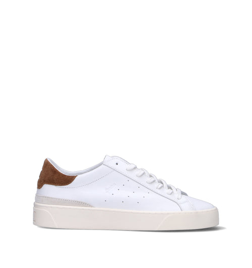 D.A.T.E. Sneaker uomo bianca/marrone in pelle