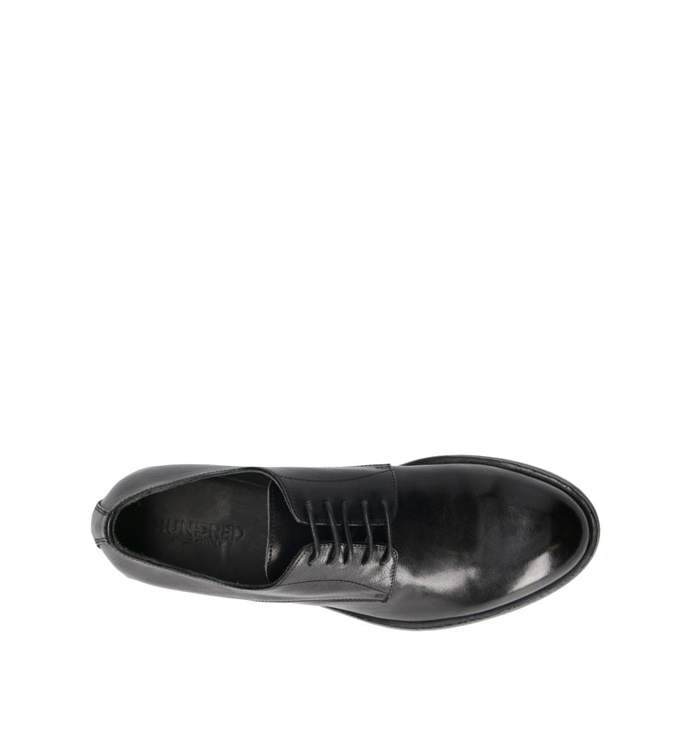 HUNDRED 100 Stringata uomo nera in pelle
