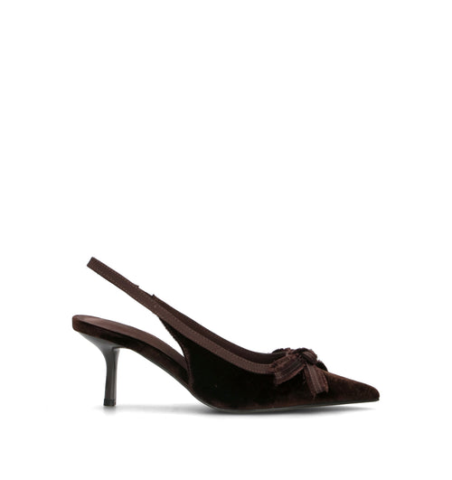 A.ENNIE Slingback donna marrone in tessuto