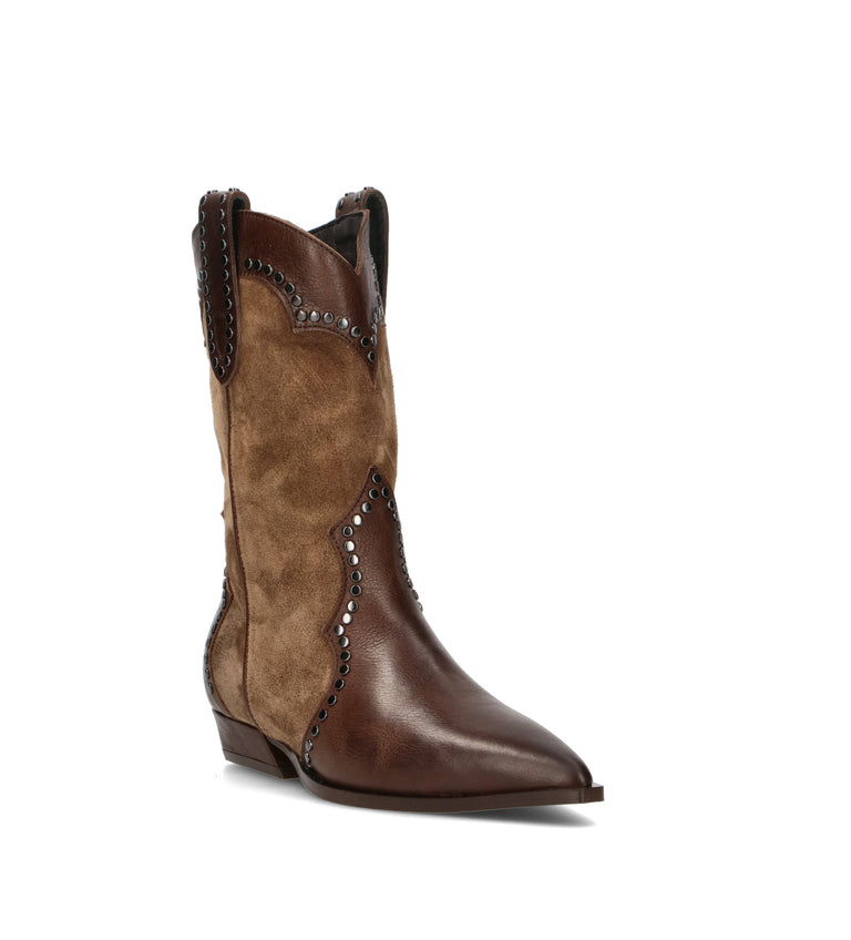 MIMMU' Stivale donna marrone in suede