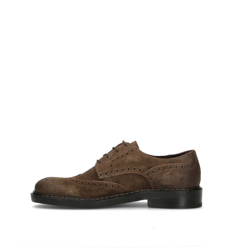 HUNDRED 100 Stringata uomo militare in suede