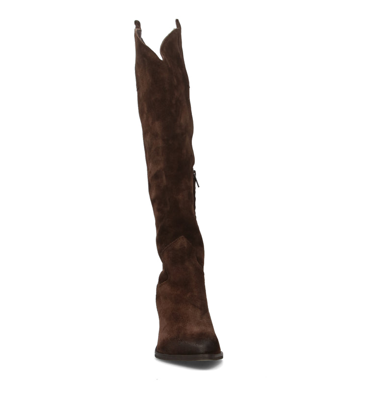 MIMMU' Stivale donna testa di moro in suede