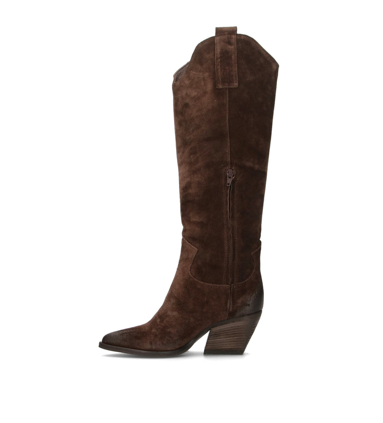 MIMMU' Stivale donna testa di moro in suede