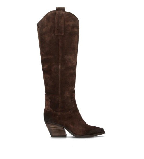 MIMMU' Stivale donna testa di moro in suede