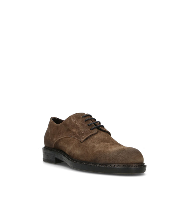 HUNDRED 100 Stringata uomo militare in suede