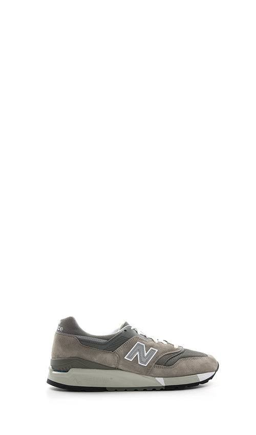 NEW BALANCE Sneaker uomo grigia in suede e tessuto