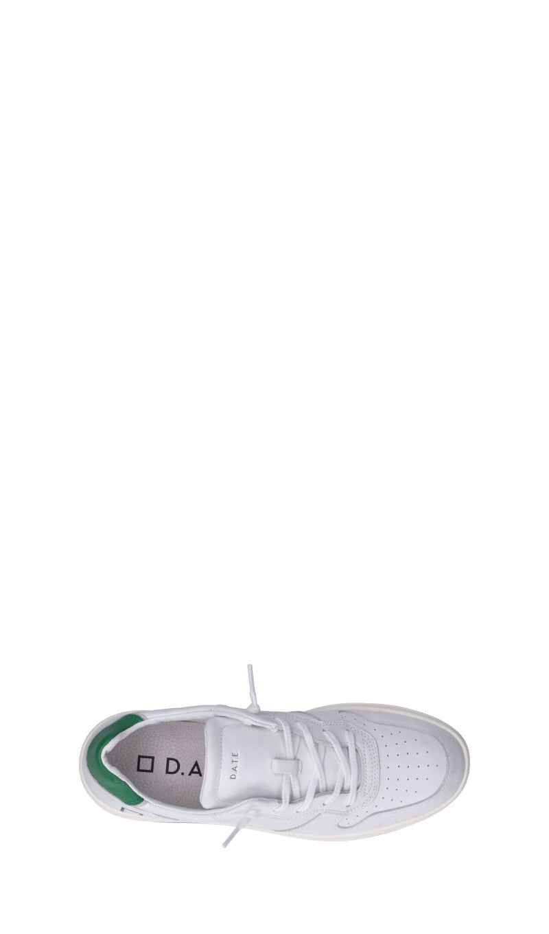 D.A.T.E. COURT CALF Sneaker umo bianca/verde in pelle