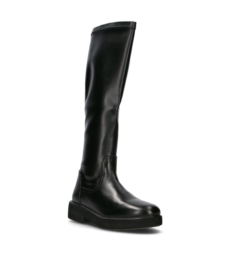 CATCH JUICE Stivale donna nero in pelle