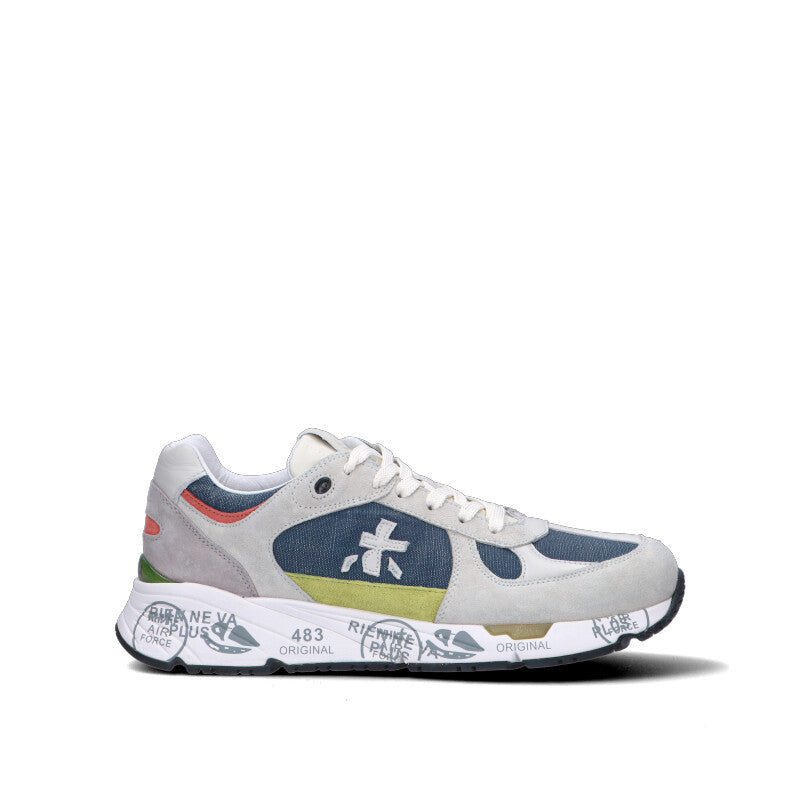 PREMIATA Sneaker uomo grigia/blu/gialla/marrone/rossa in suede
