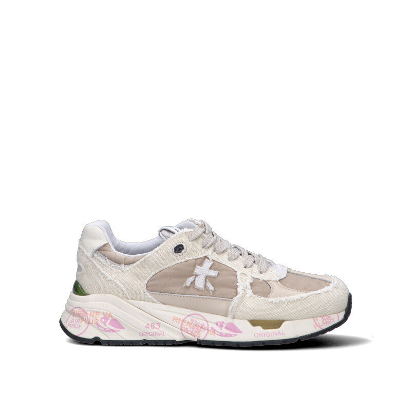 PREMIATA Sneaker donna beige/marrone/rosa/verde in pelle