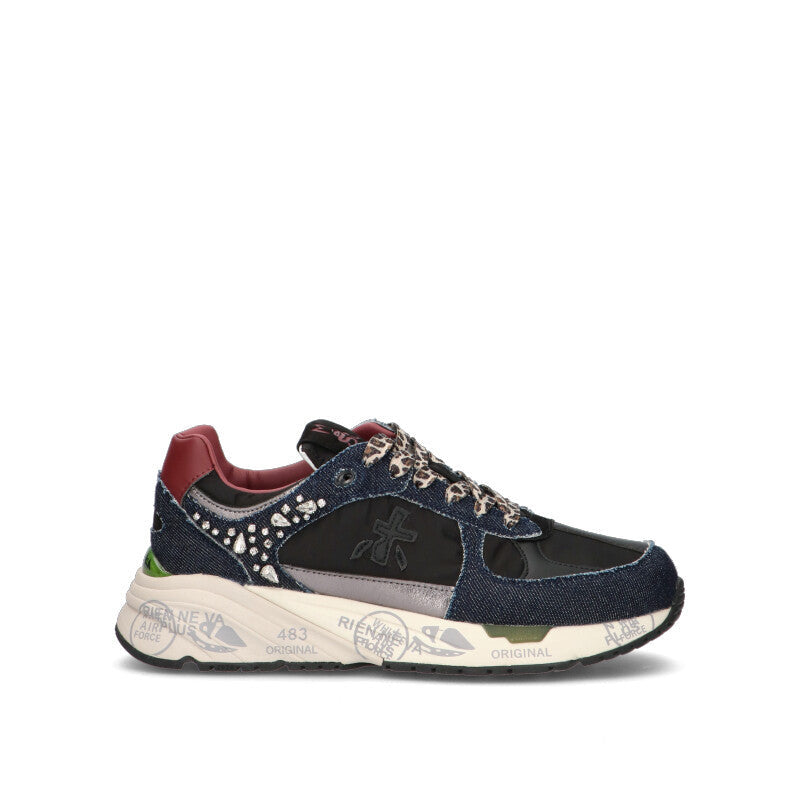 PREMIATA Sneaker donna blu/nera in pelle