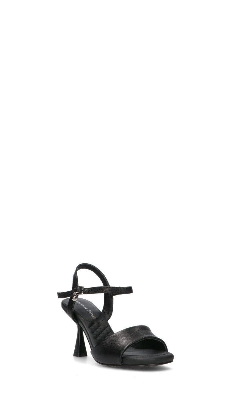MANUFACTURE D'ESSAI Sandalo donna nero in pelle