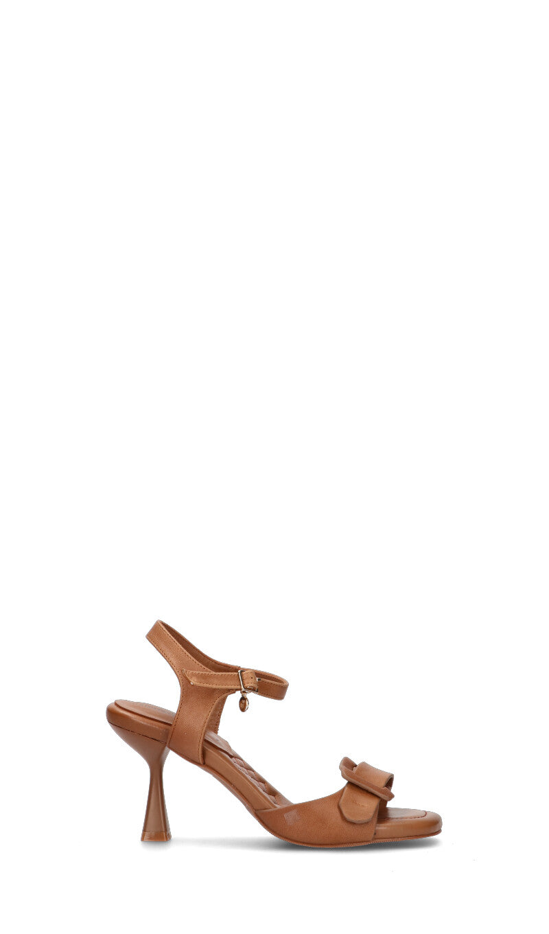 MANUFACTURE D'ESSAI Sandalo donna cammello in pelle