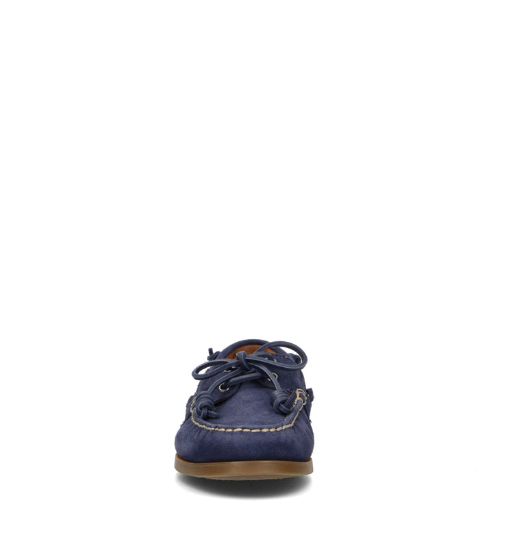 RALPH LAUREN Scarpa barca uomo blu in suede