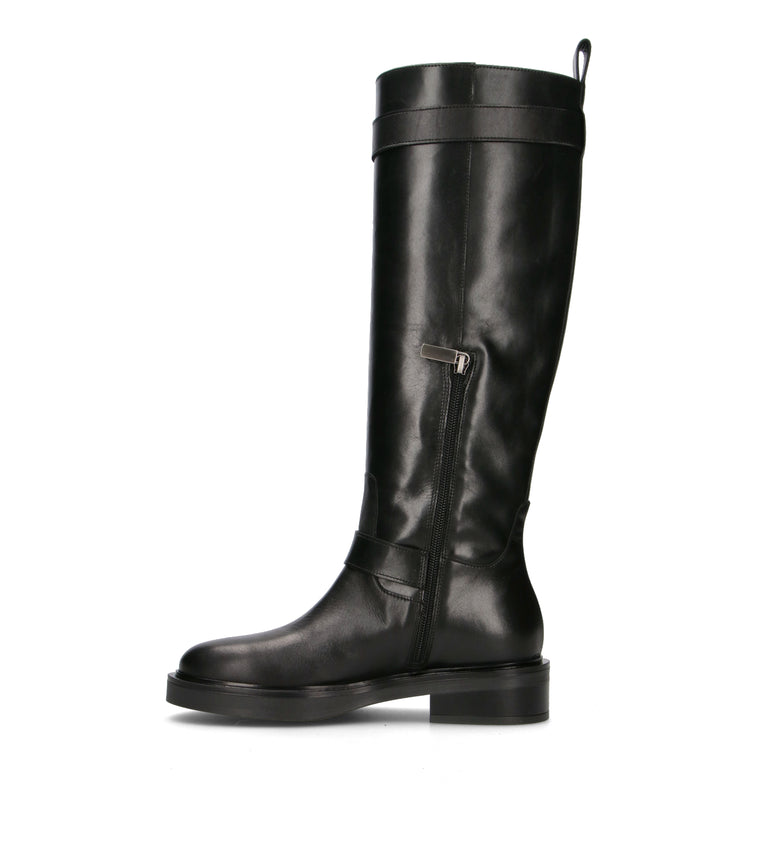 LORENZO MARI Stivale donna nero in pelle