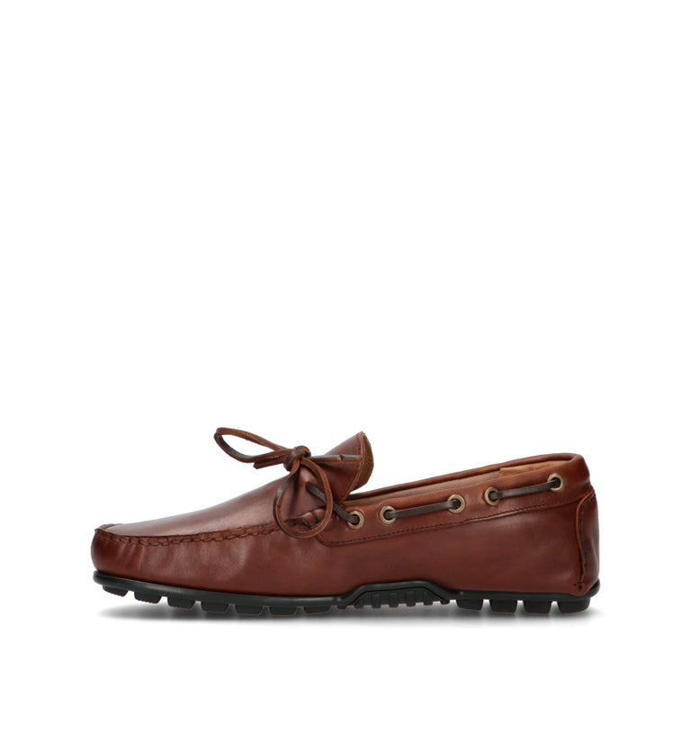 BARBOUR Mocassino uomo marrone in pelle