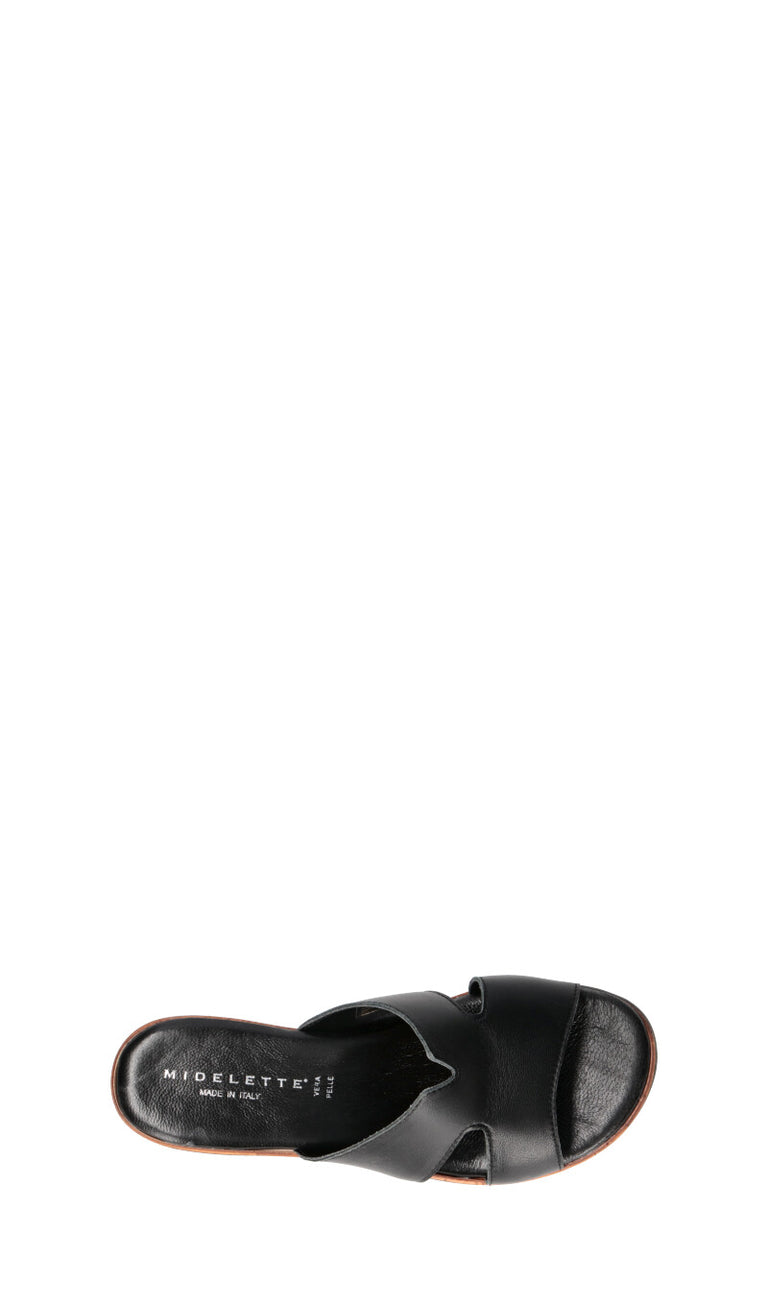 MIDELETTE Ciabatta donna nera in pelle