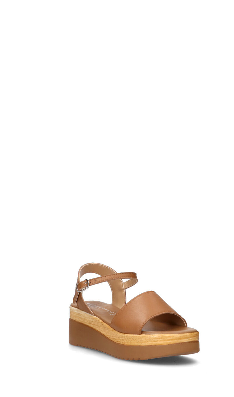 MIDELETTE Sandalo donna marrone in pelle
