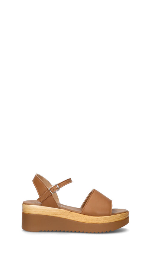 MIDELETTE Sandalo donna marrone in pelle