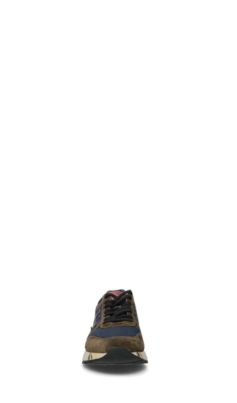 PREMIATA Sneaker uomo verde militare/blu in pelle