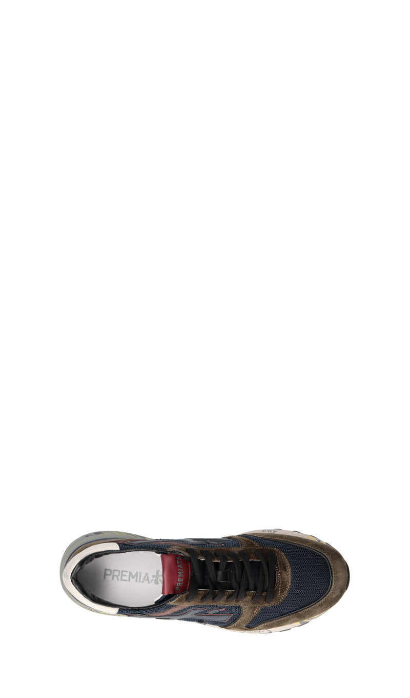 PREMIATA Sneaker uomo verde militare/blu in pelle