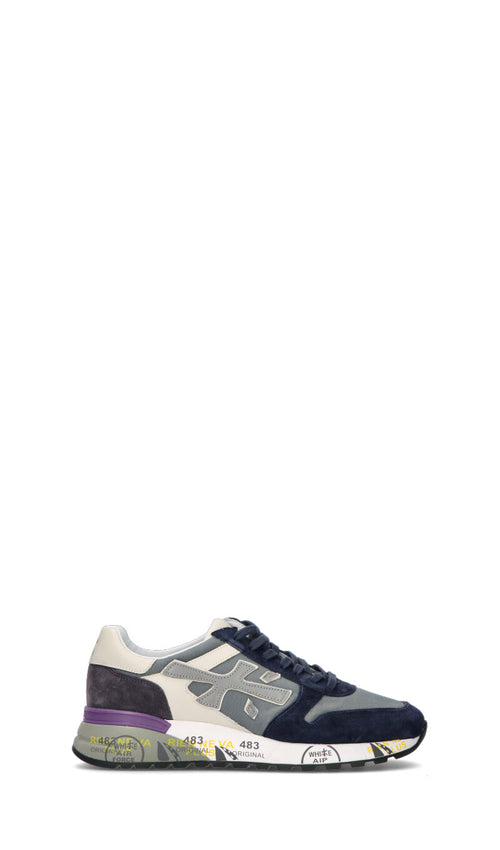 PREMIATA Sneaker uomo grigia/blu in suede