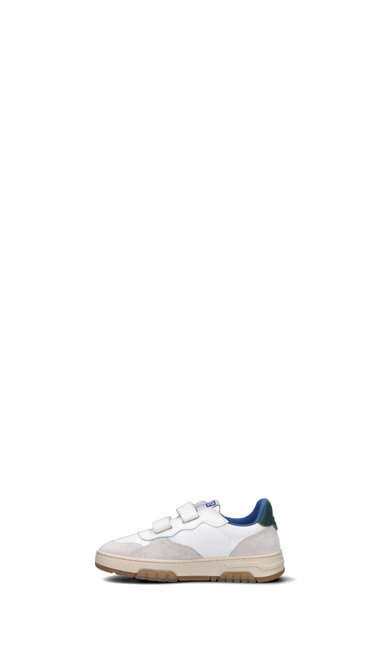 DUEBARRADODICI Sneaker bimbo bianca/blu in pelle