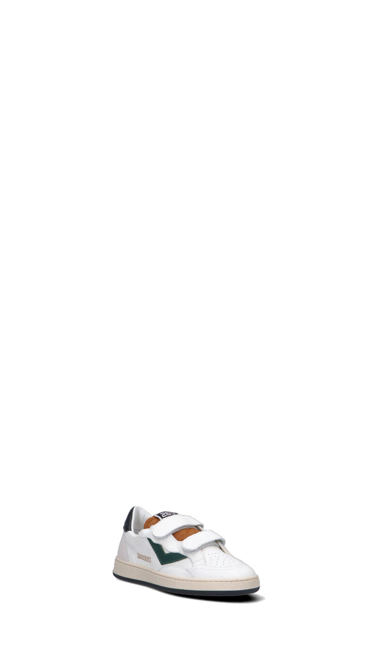 DUEBARRADODICI Sneaker bimbo bianca/verde in pelle