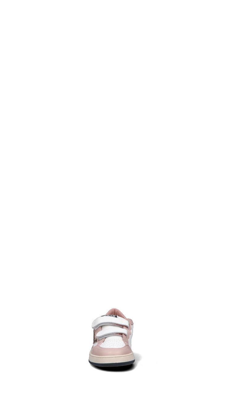 DUEBARRADODICI Sneaker bimba bianca/rosa in pelle