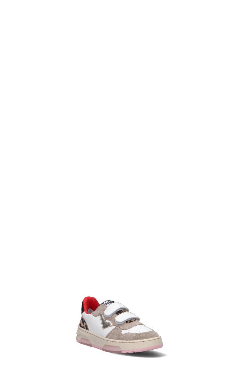DUEBARRADODICI Sneaker bimba bianca/maculata in pelle