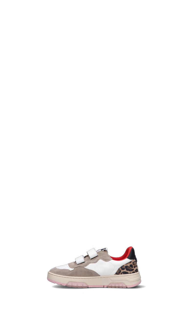 DUEBARRADODICI Sneaker bimba bianca/maculata in pelle