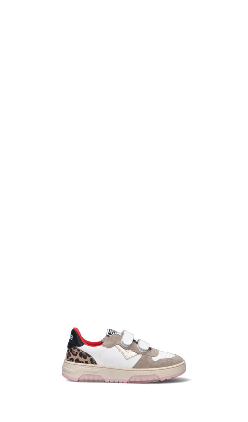 DUEBARRADODICI Sneaker bimba bianca/maculata in pelle