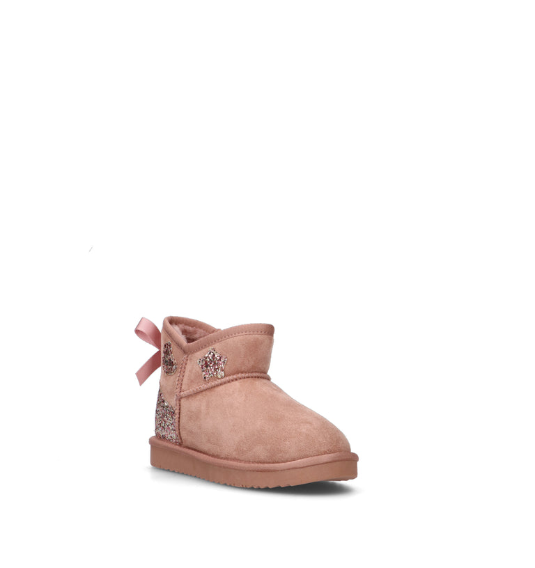 MY LOVE Stivaletto pelo bimba rosa in suede