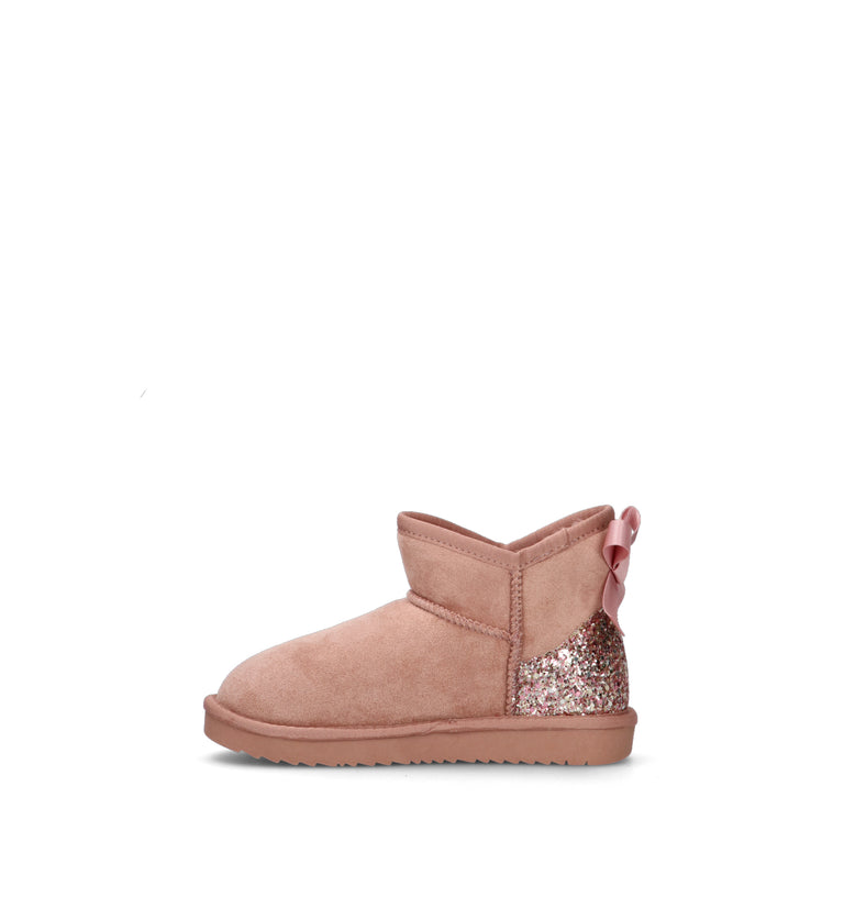 MY LOVE Stivaletto pelo bimba rosa in suede