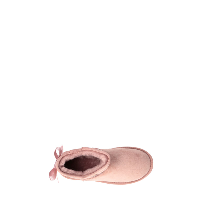 MY LOVE Stivaletto pelo bimba rosa in suede