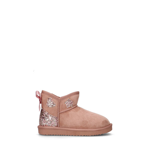MY LOVE Stivaletto pelo bimba rosa in suede