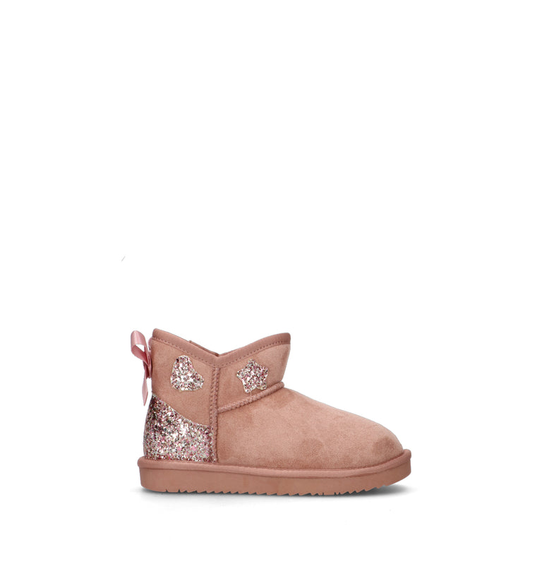 MY LOVE Stivaletto pelo bimba rosa in suede