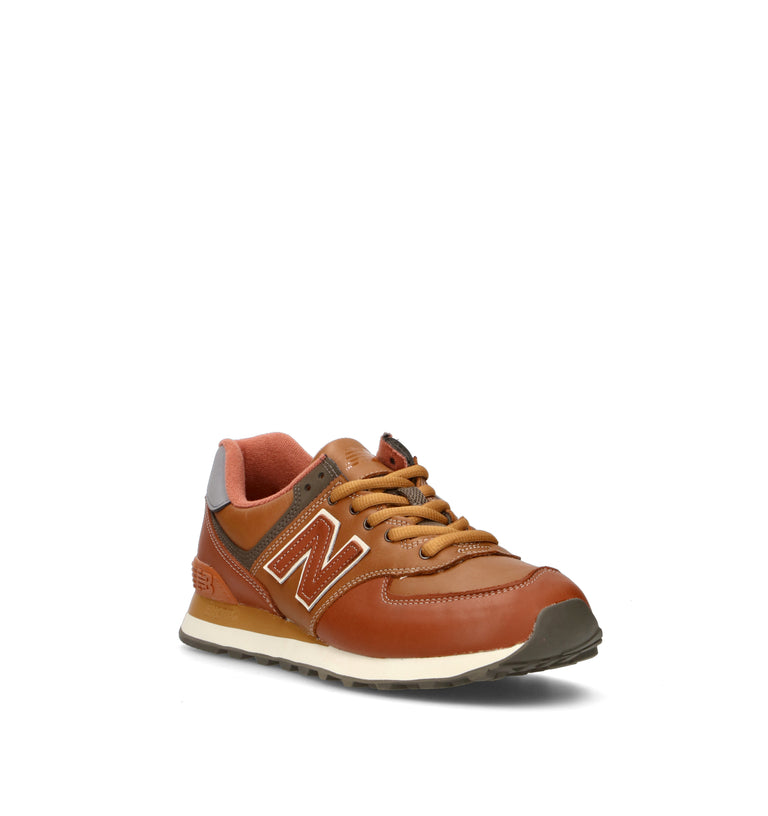 NEW BALANCE 574 Sneaker uomo marrone in pelle