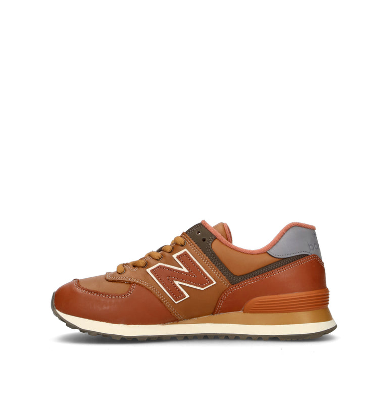NEW BALANCE 574 Sneaker uomo marrone in pelle