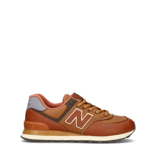 NEW BALANCE 574 Sneaker uomo marrone in pelle