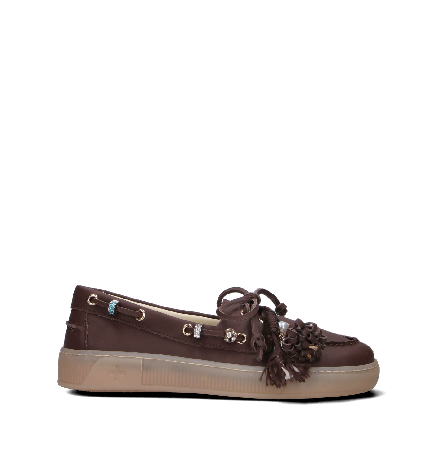 GIO+ Mocassino donna marrone in pelle