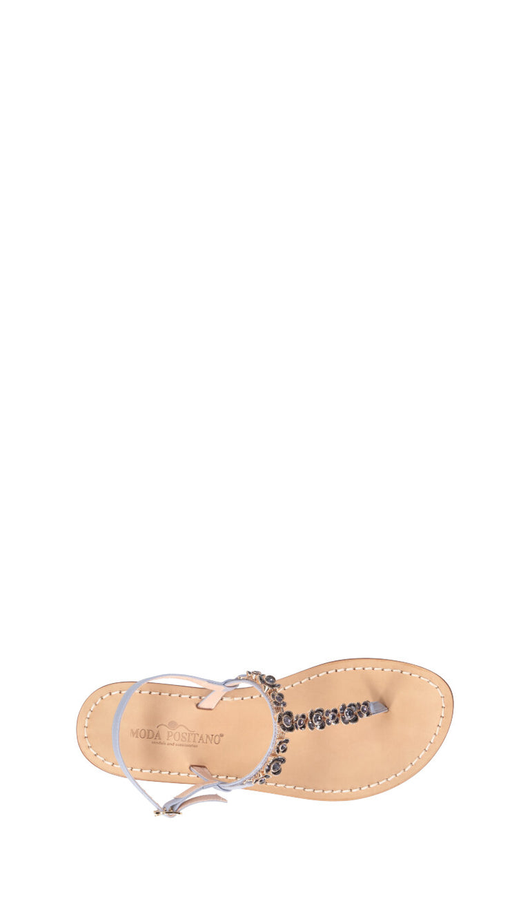 MODA POSITANO Sandalo donna glicine in pelle