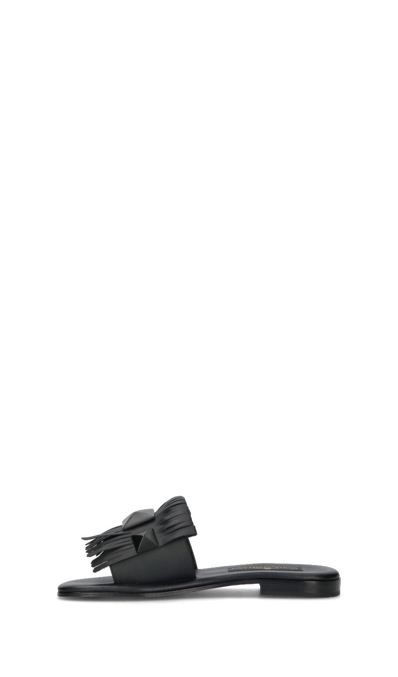 MODA POSITANO Ciabatta donna nera in pelle