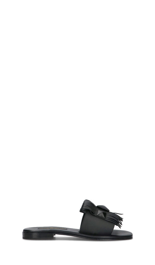MODA POSITANO Ciabatta donna nera in pelle
